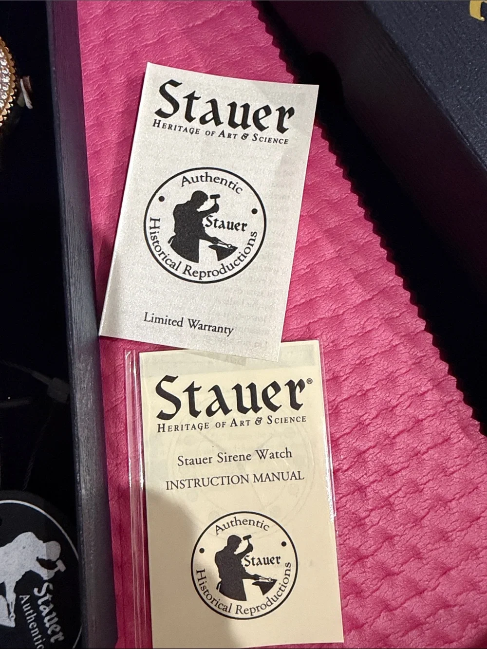 Stauer Crystal Bezel Black Leather Strap Watch